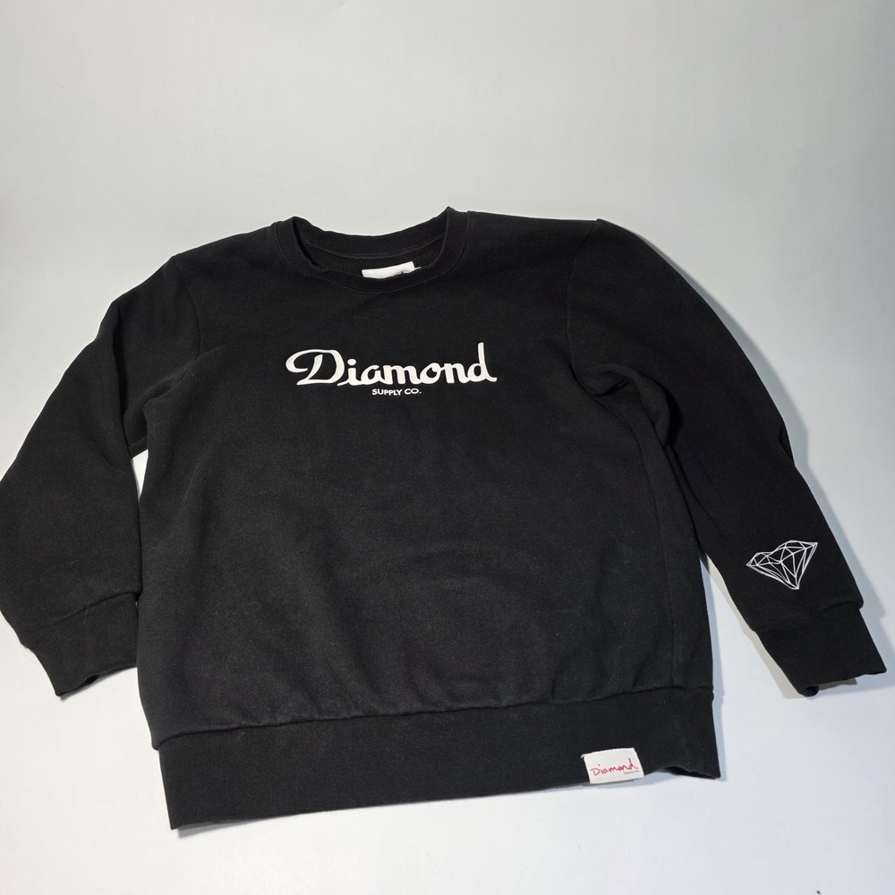 Men's Diamond Brand Black Large Crew Neck Sweatshirt Skatewear
